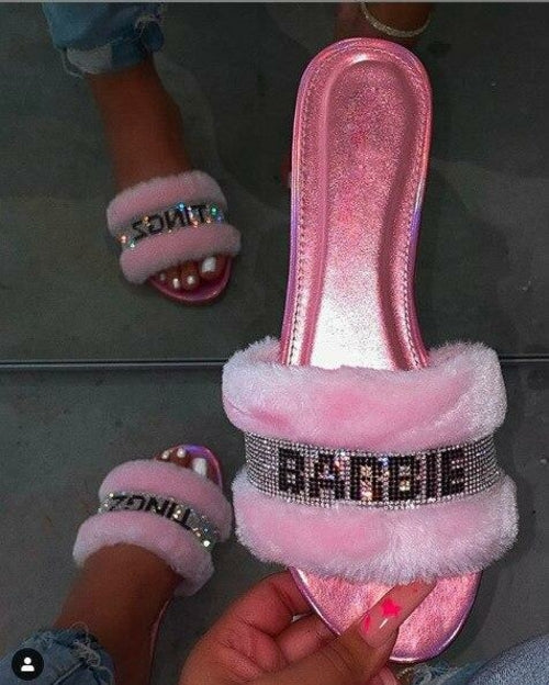 Pink Barbie slippers